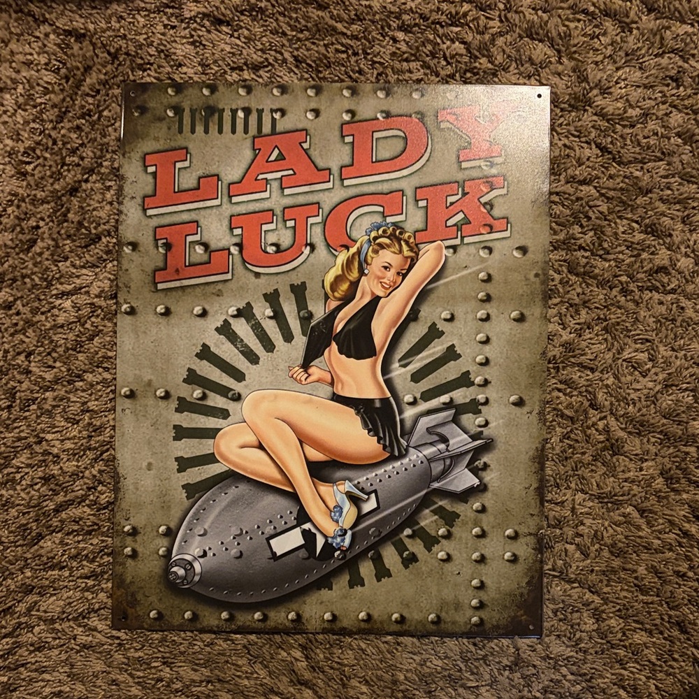 Lady Luck Vintage Metal Sign